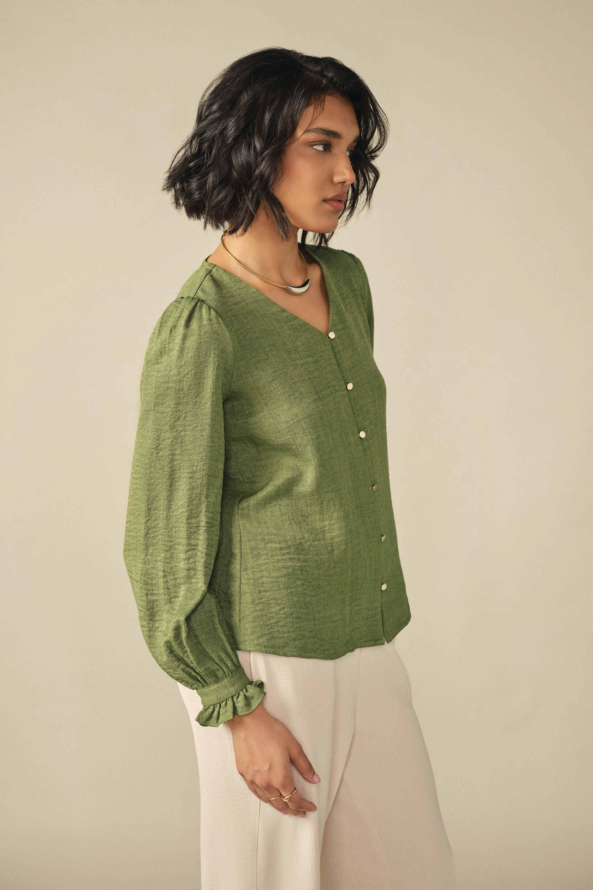 Full Sleeves Top in Green, Green, image 5